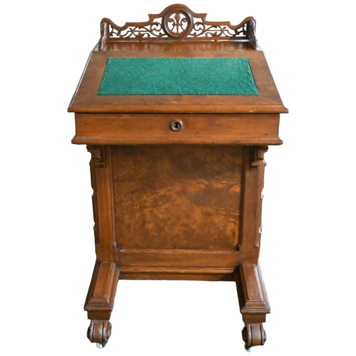 Antique Green Top Davenport Desk-1