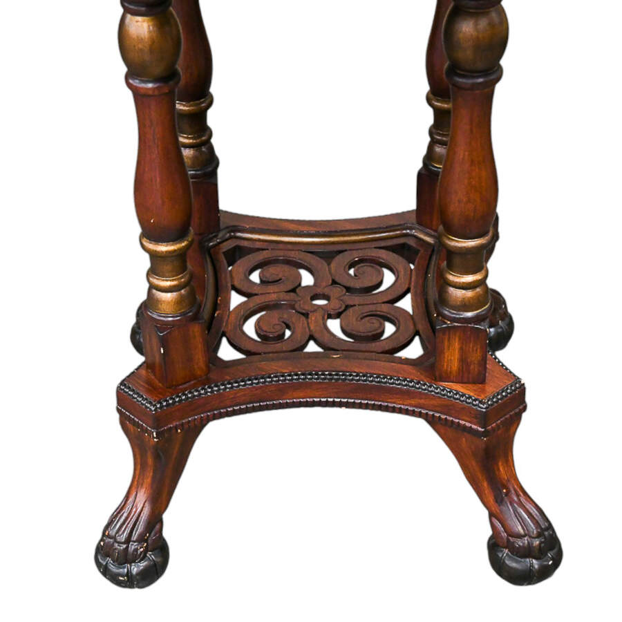 Victorian-Style Reverse Top Game Table-8
