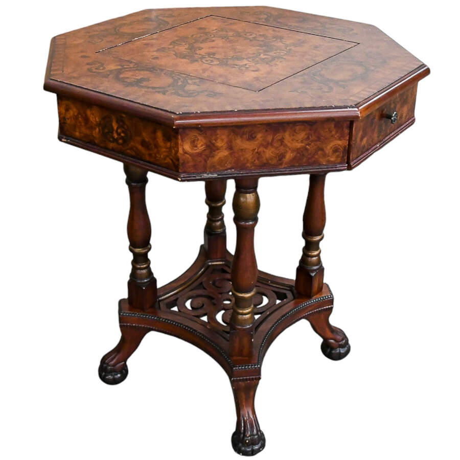 Victorian-Style Reverse Top Game Table-3