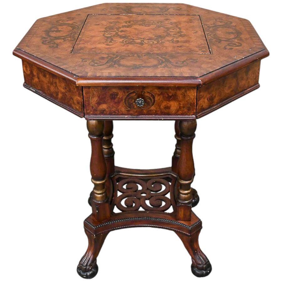 Victorian-Style Reverse Top Game Table-1