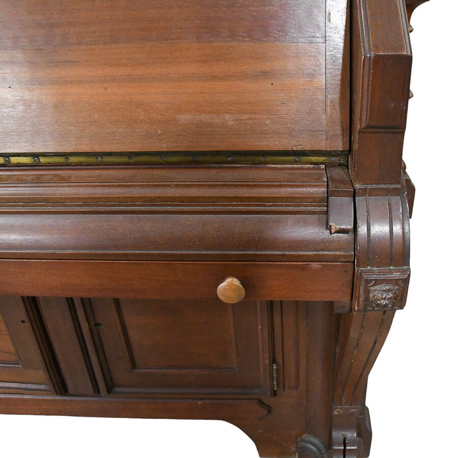 Antique Victorian Piano Top Secretary Desk-14