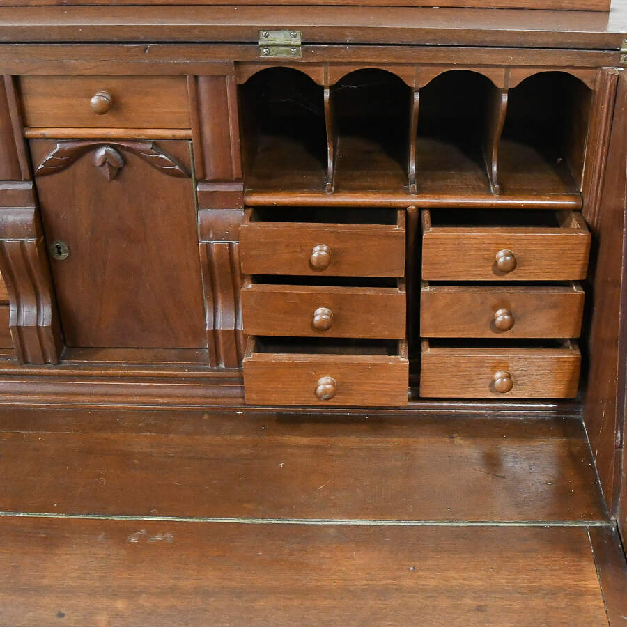 Antique Victorian Piano Top Secretary Desk-7