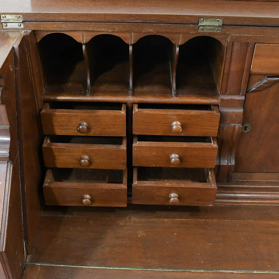 Antique Victorian Piano Top Secretary Desk-6