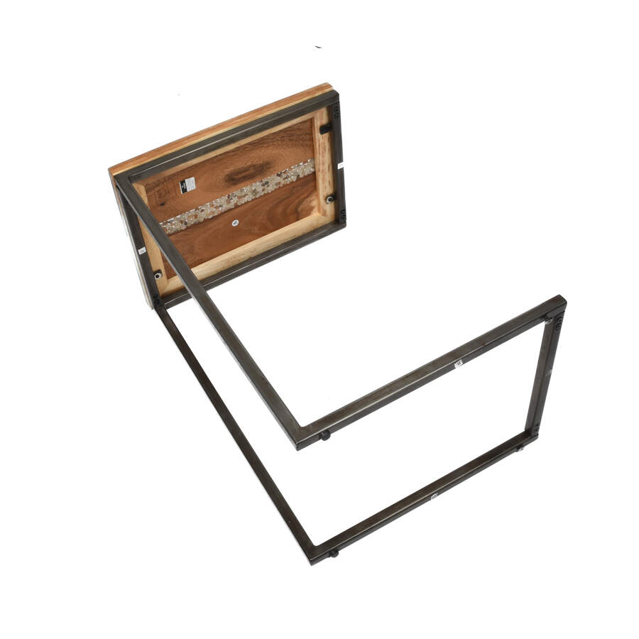 Walnut and Inlaid Pebbles Sofa Table-6