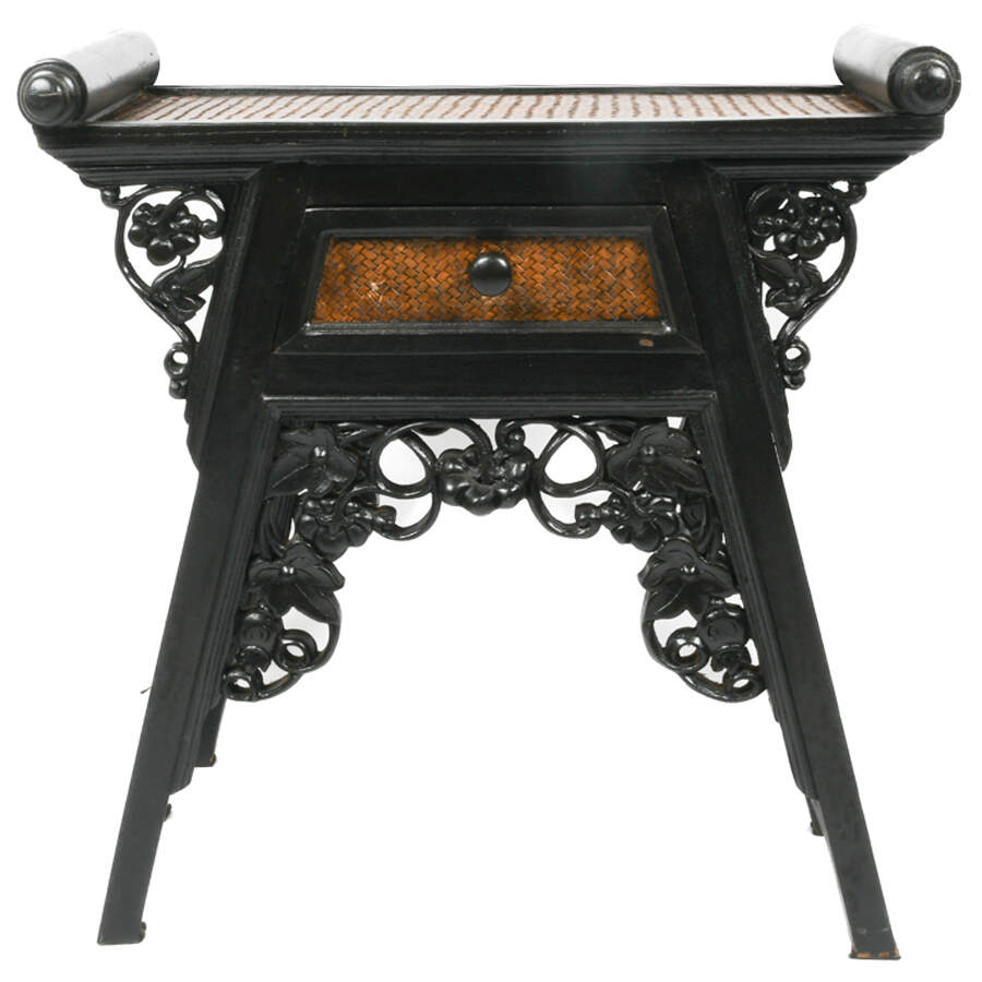 Chinese Reproduction Rattan Stool-1