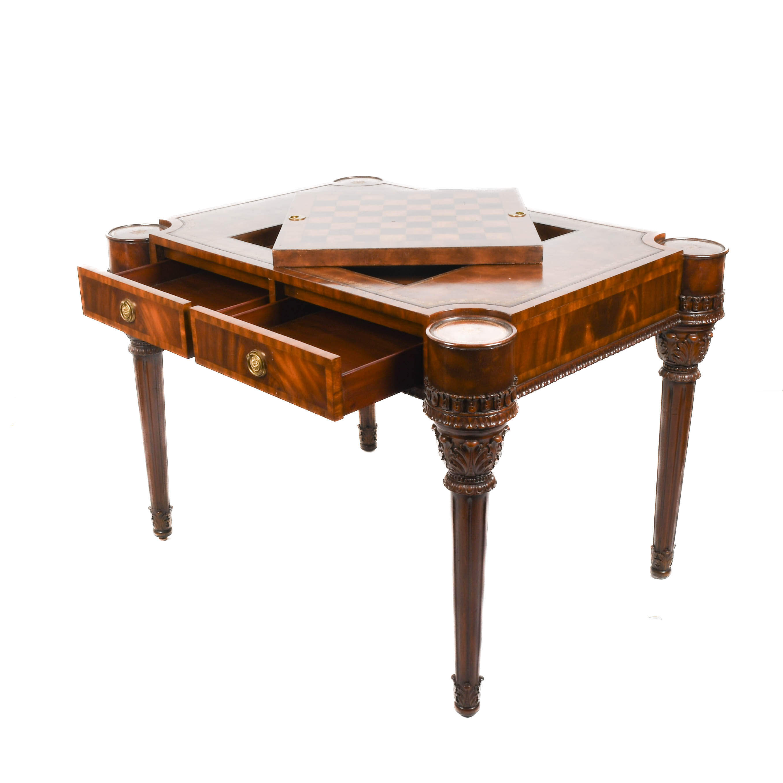 Maitland Smith Mahogany Game Table-4