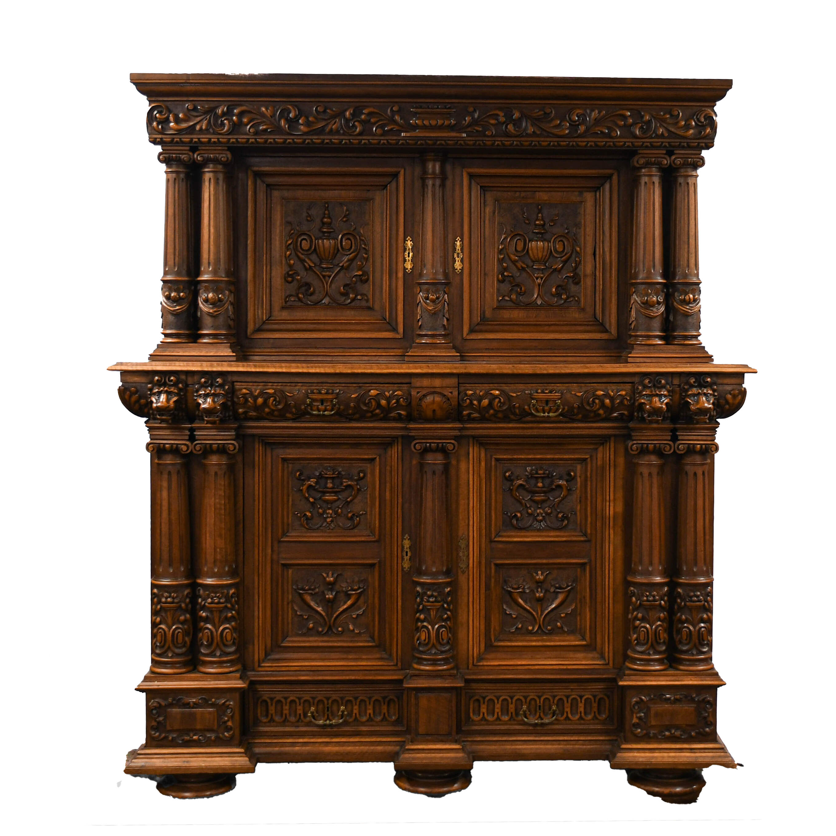 Antique Carved Wood Cabinet-1