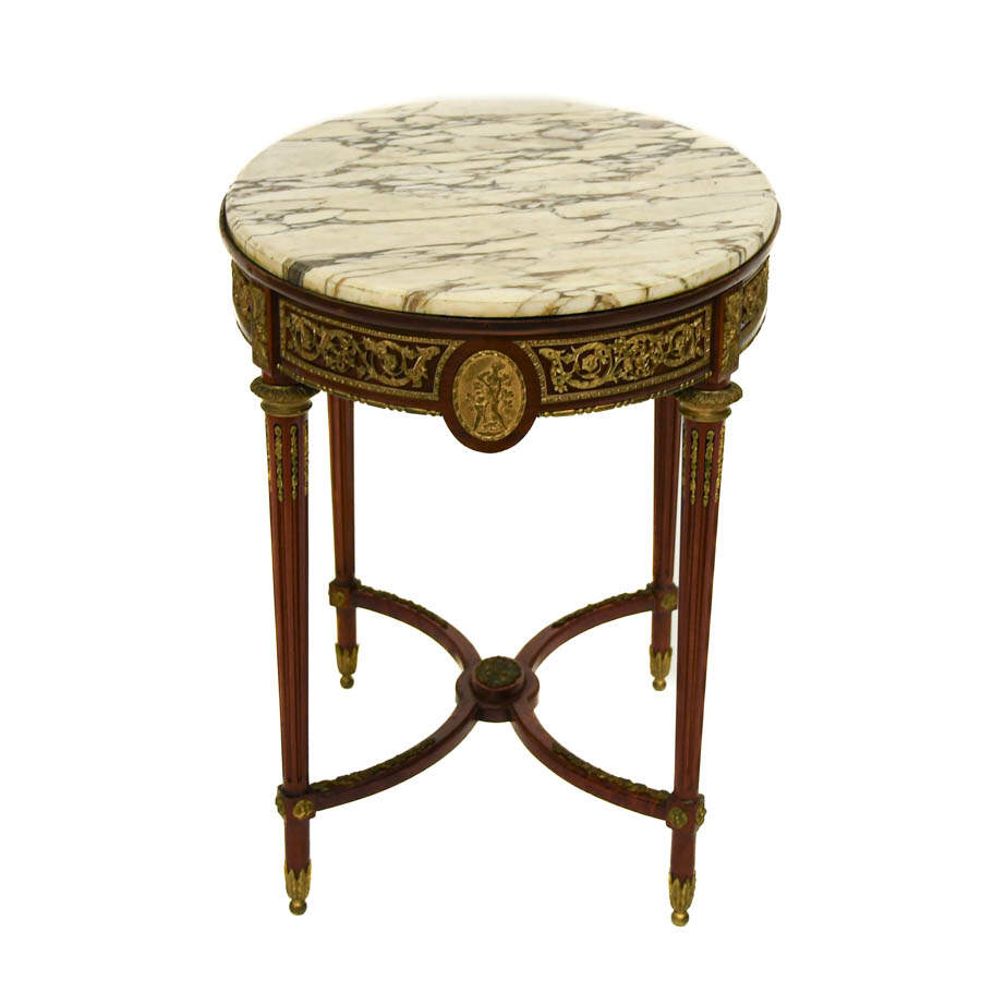Antique Marble Top and Gilt Decorated Rococo-Style Center Table-6