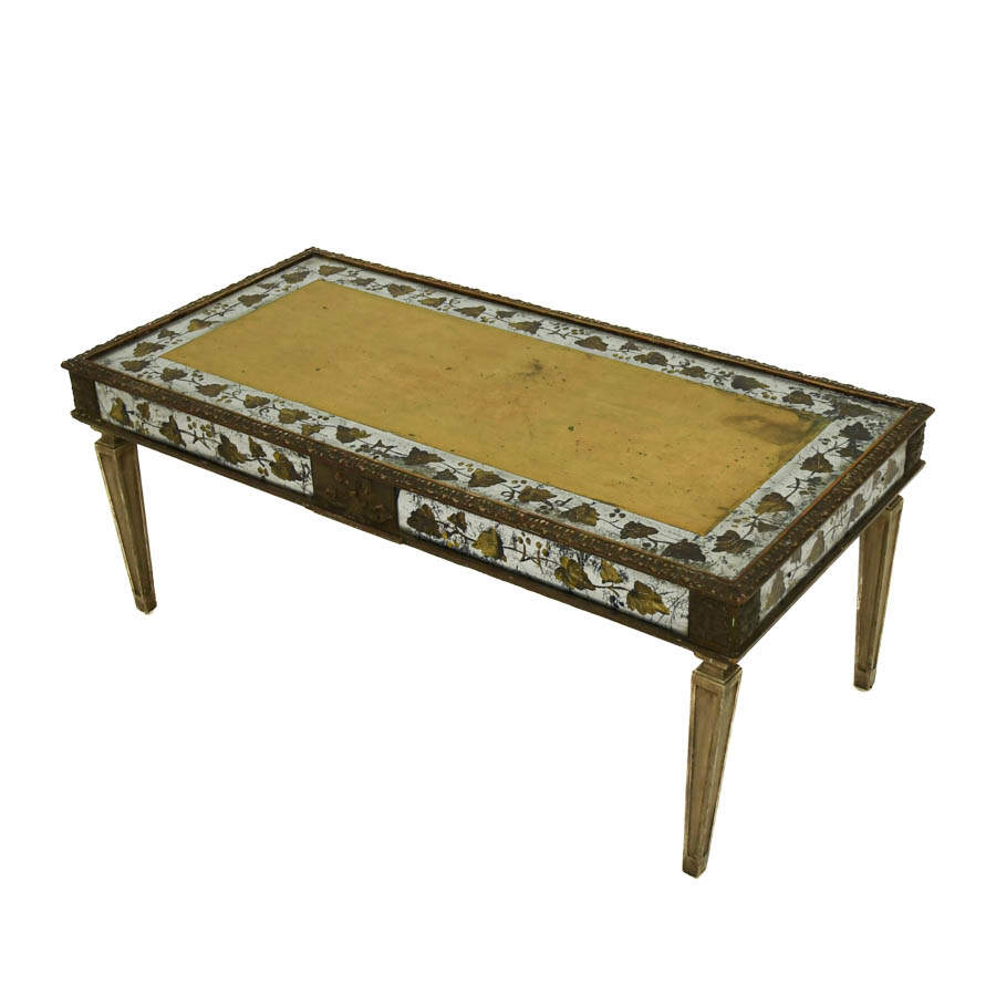 Mid-Century Modern Églomisé Decorated Coffee Table-5