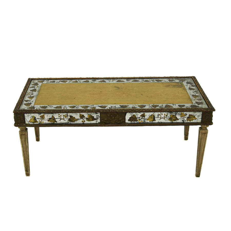 Mid-Century Modern Églomisé Decorated Coffee Table-1