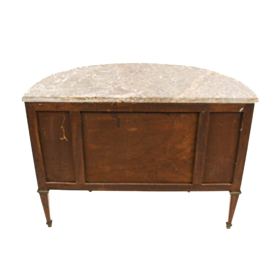 French Marble Top Demilune Chest with Ormolu Mounts-9