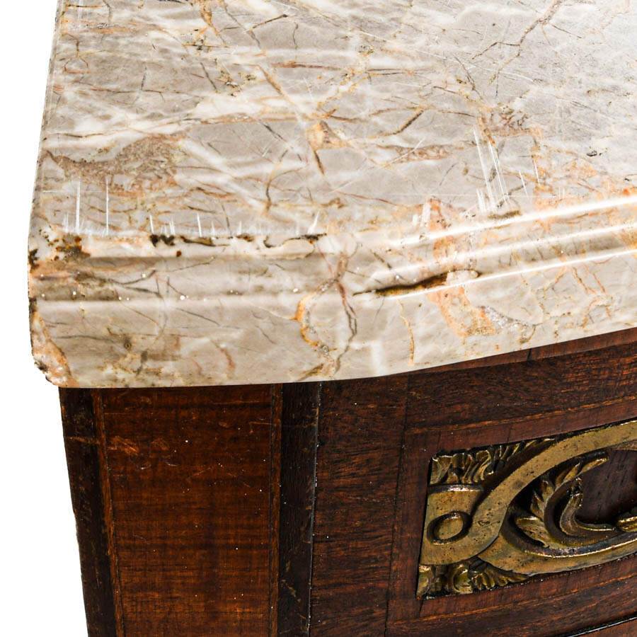 French Marble Top Demilune Chest with Ormolu Mounts-6