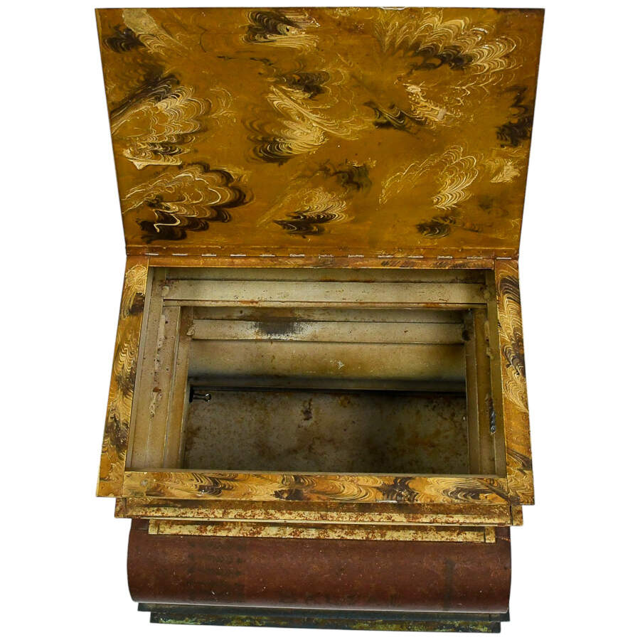 Vintage Italian Metal Tole Stacked Books End Table-7