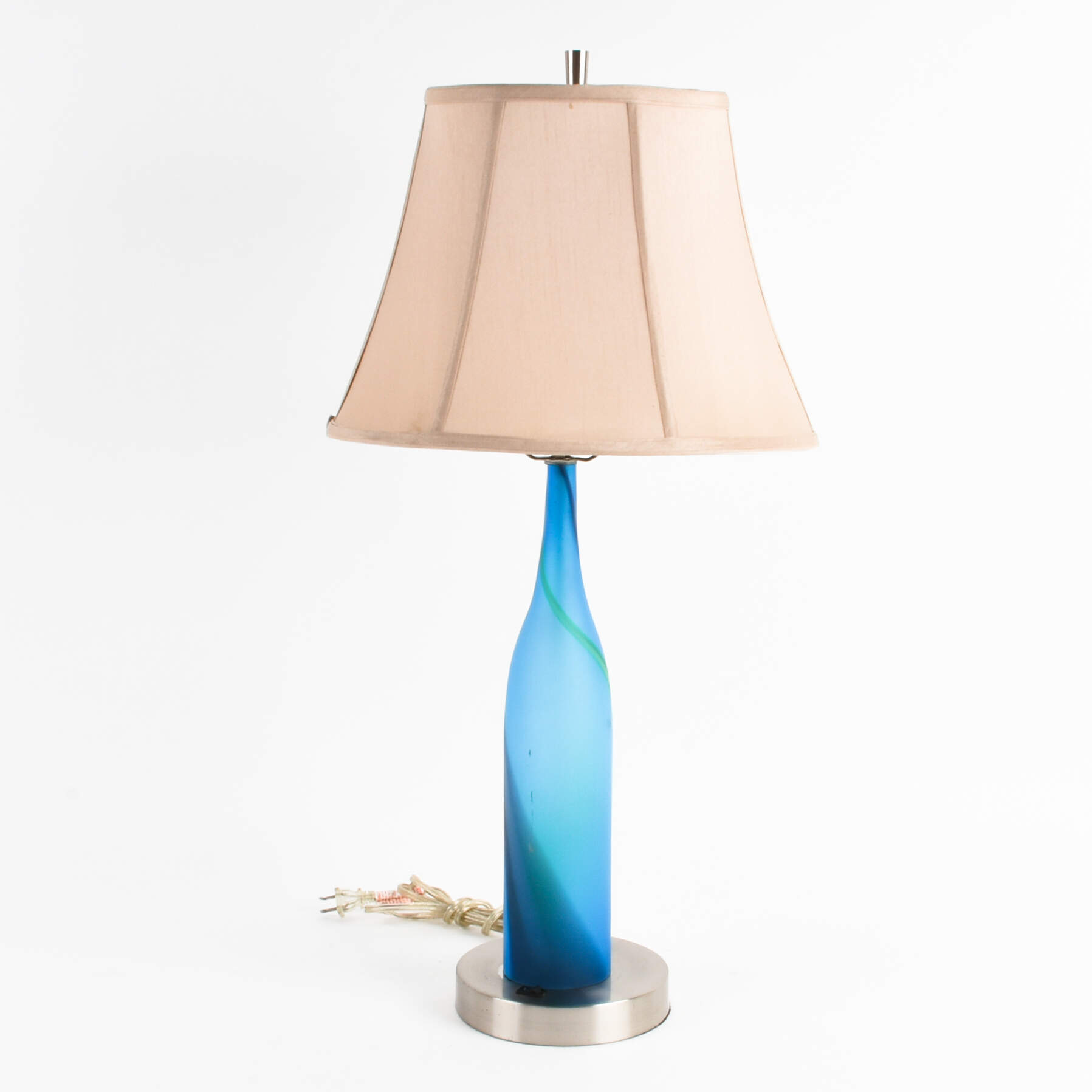 Blue Modern Abstract Table Lamp on Chrome Base-1