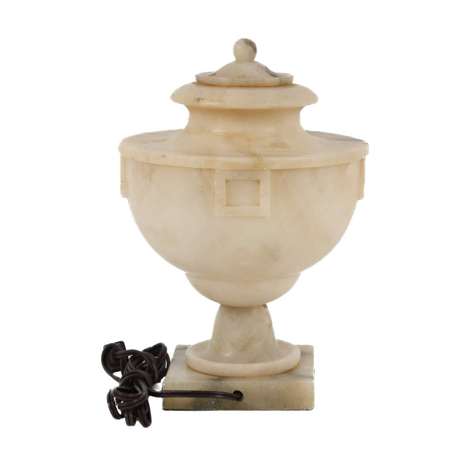 Antique Classical Alabaster Urn Shaped Table Lamp-3