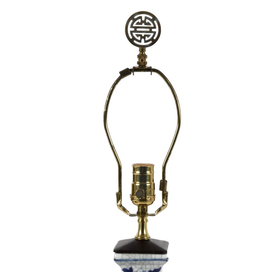 Chinese Blue and White Floral Lamp-4