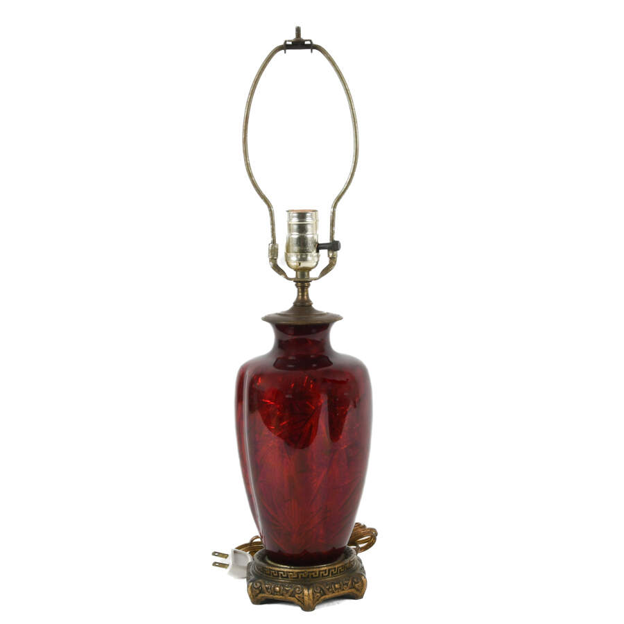 Japanese Pigeon Blood Ginbari Enamel Table Lamp-1