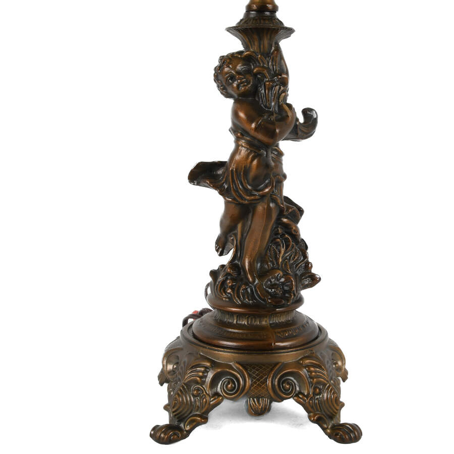 Cold-Painted Regency Style Putti Lamp-5
