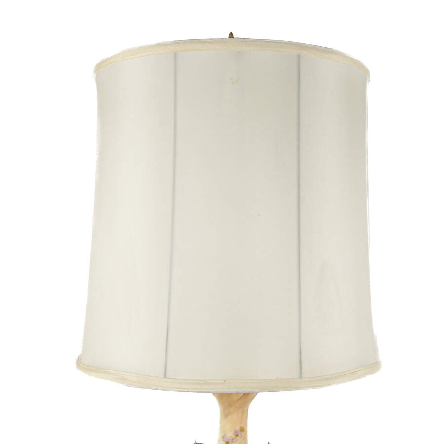 Royal Rodolstradt Gilt Scrolled Handled Floral Lamp with Shade-5