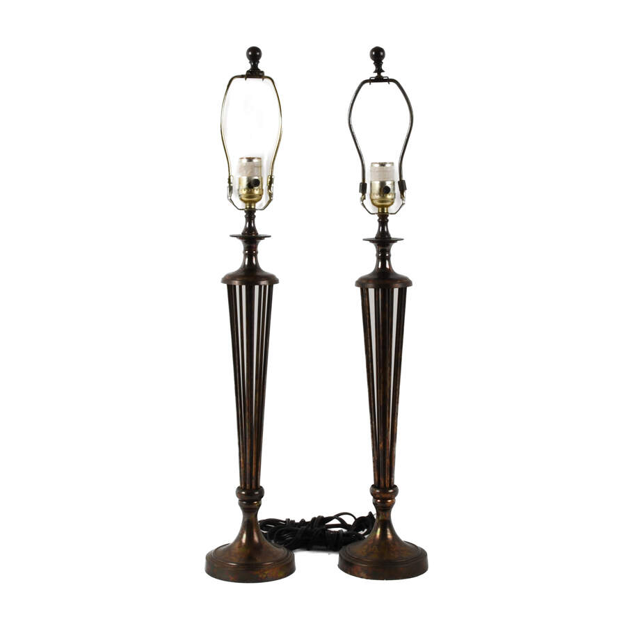 Pair of Decorative Open Cage Metal Table Lamps-5