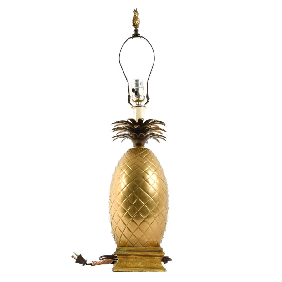 Hollywood Glam Brass Pineapple Lamp-2