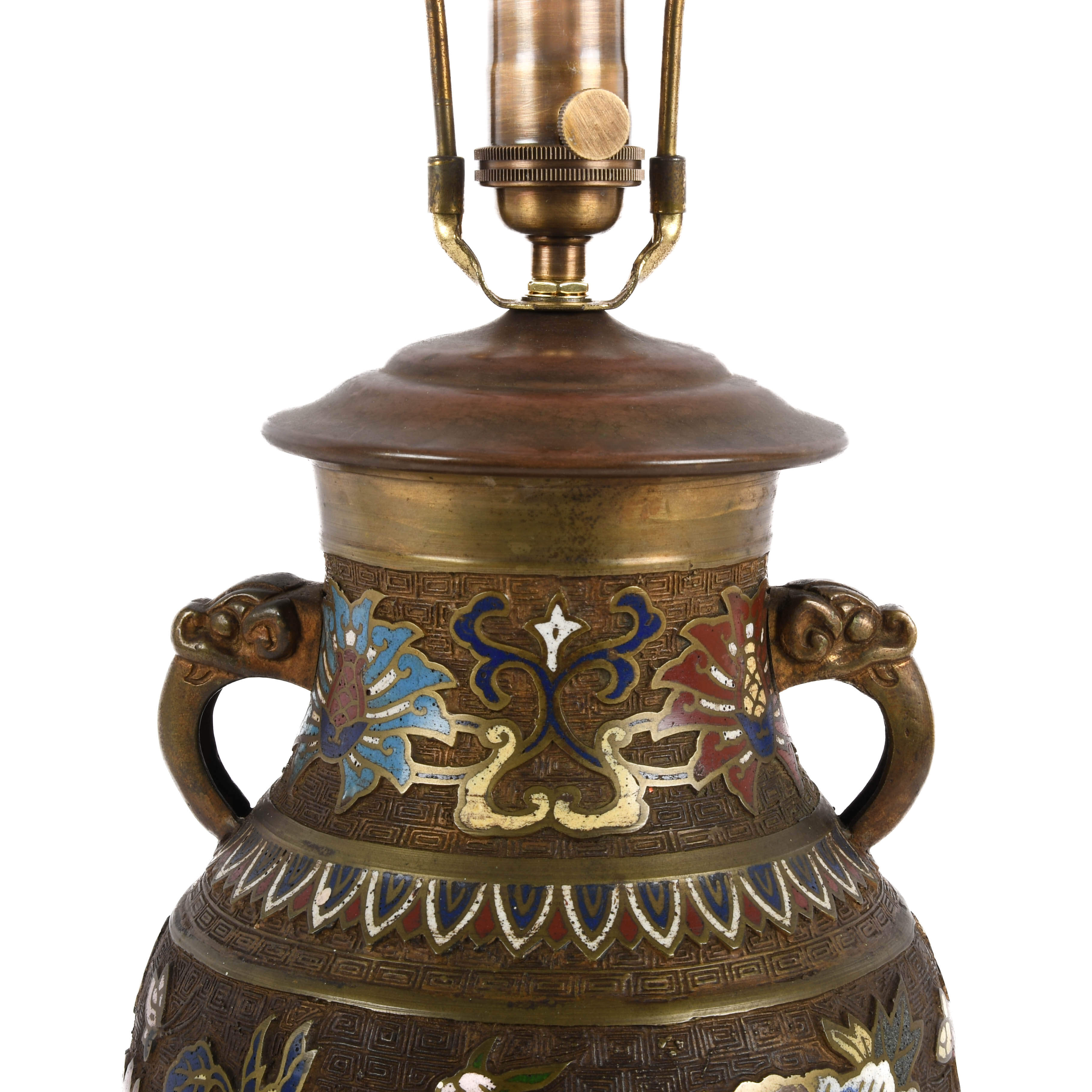 Japanese Champlevé Table Lamp-2