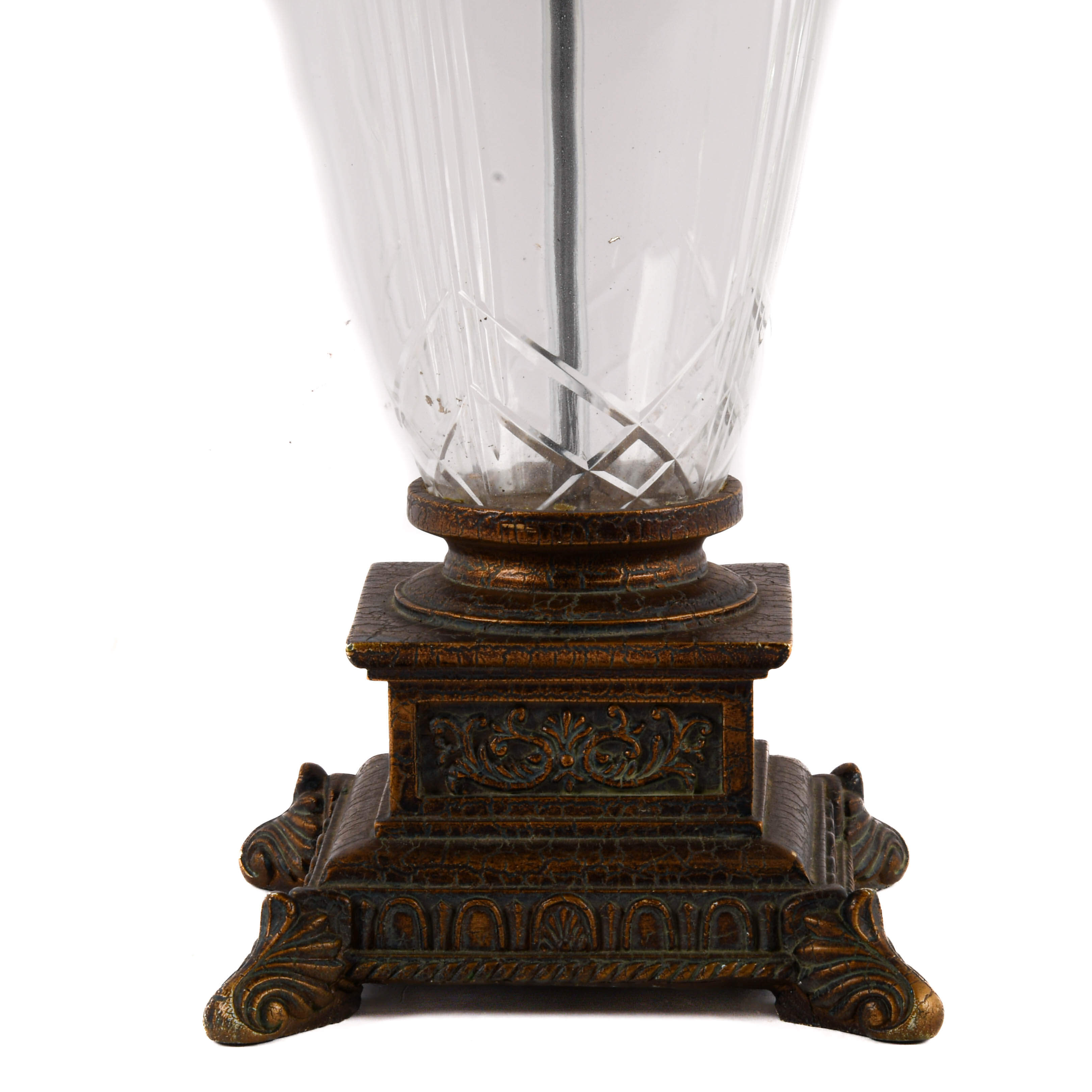 Decorative Crystal and Wood Table Lamp-3