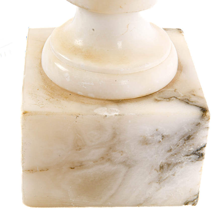 Neoclassical Alabaster Marble Table Lamp with Shade-4