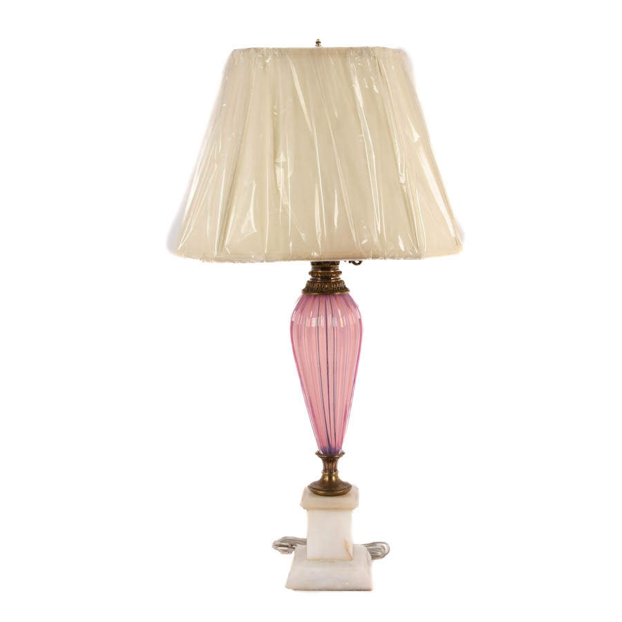 Venetian Glass and Brass Table Lamp-1
