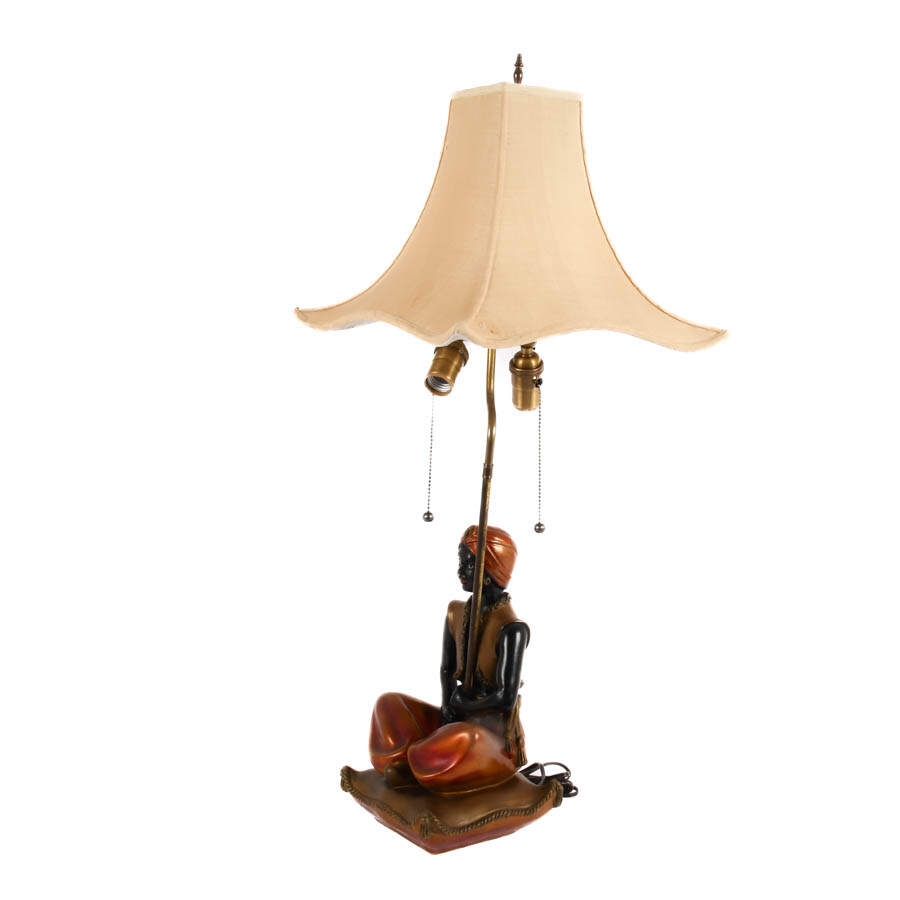 Decorated Seated Blackamoor Table Lamp-4