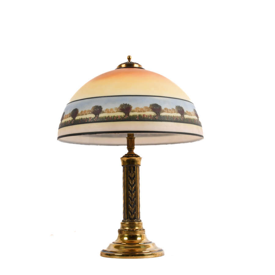 Antique Hand Painted Pittsburgh School Handel Table Lamp-3