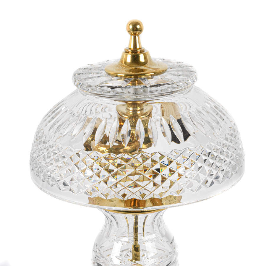 Cut Crystal and Brass Table Lamp-4