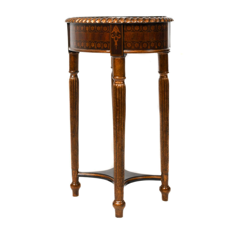Maitland Smith-Style Oval Occasional Table-4