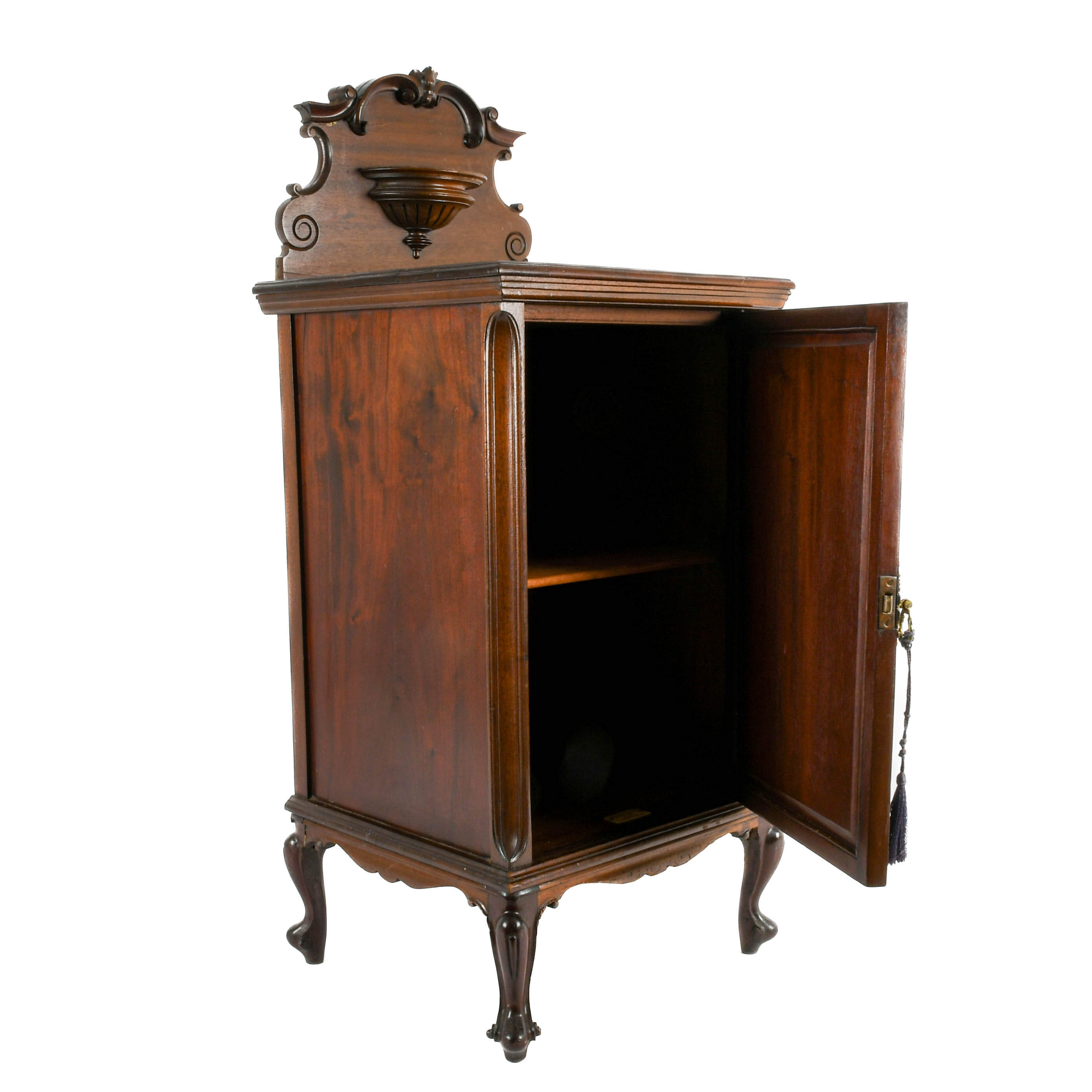James Allen and Sons' Carved Oak Bedside Cabinet-4