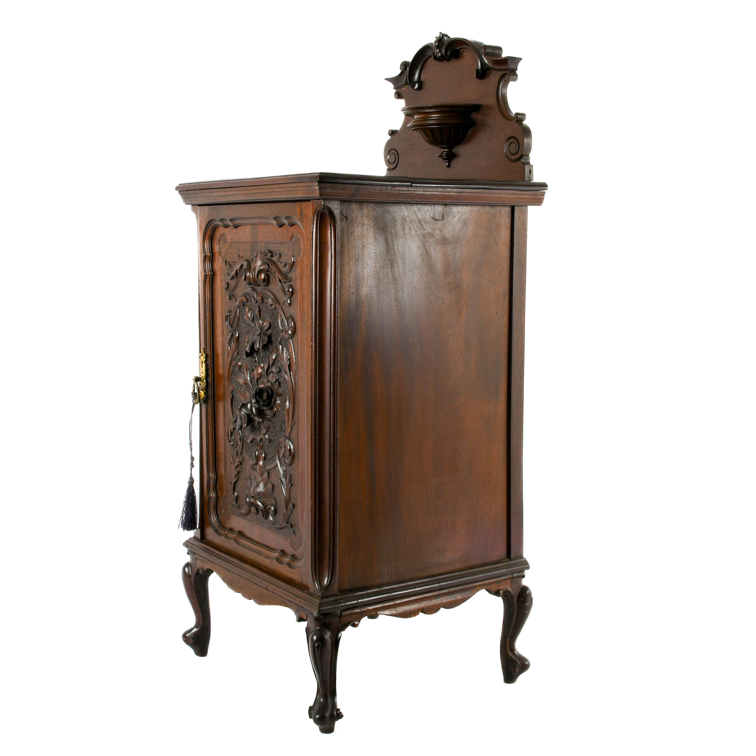 James Allen and Sons' Carved Oak Bedside Cabinet-3