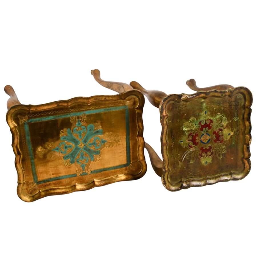 Pair of Painted Italian Wooden Nesting Tables-9