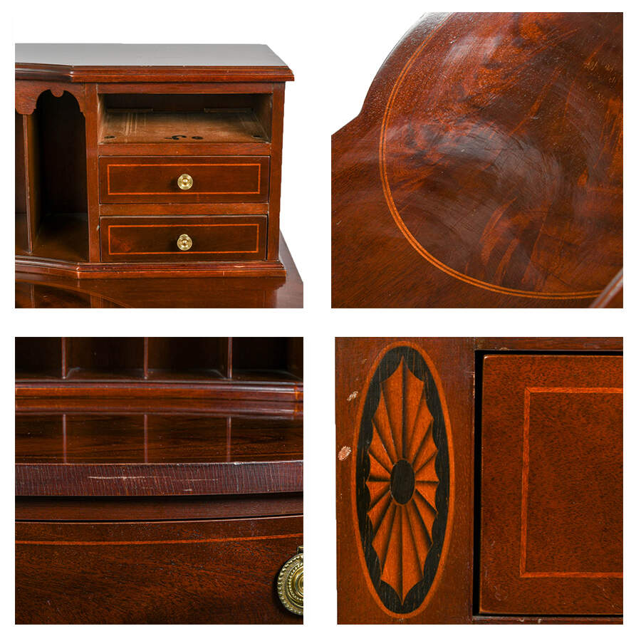 1980s Baker Wooden Writing Desk-8