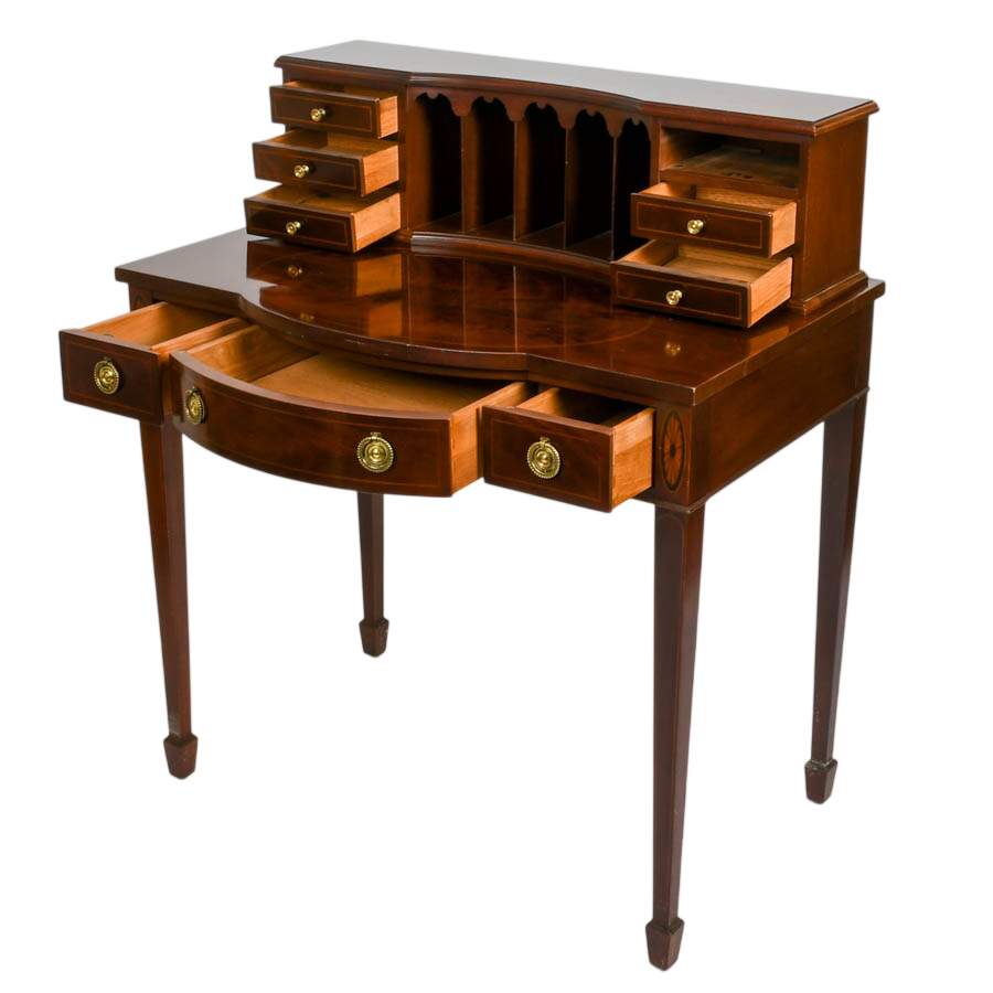 1980s Baker Wooden Writing Desk-3
