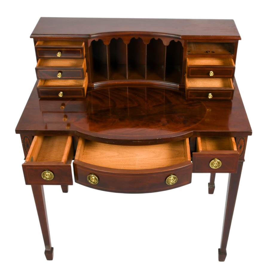 1980s Baker Wooden Writing Desk-2
