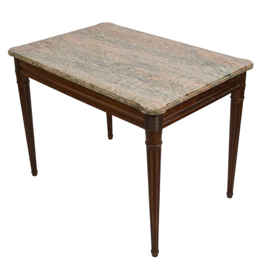 Vintage French Louis XVI-Style Marble Table-4