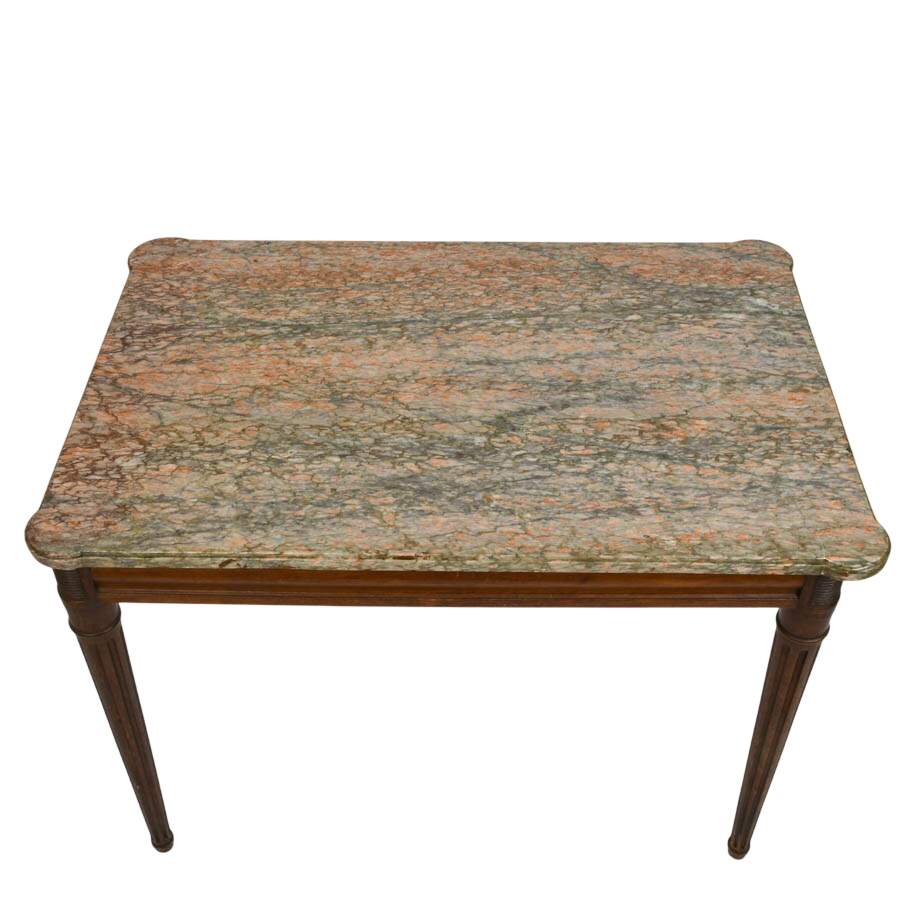 Vintage French Louis XVI-Style Marble Table-2