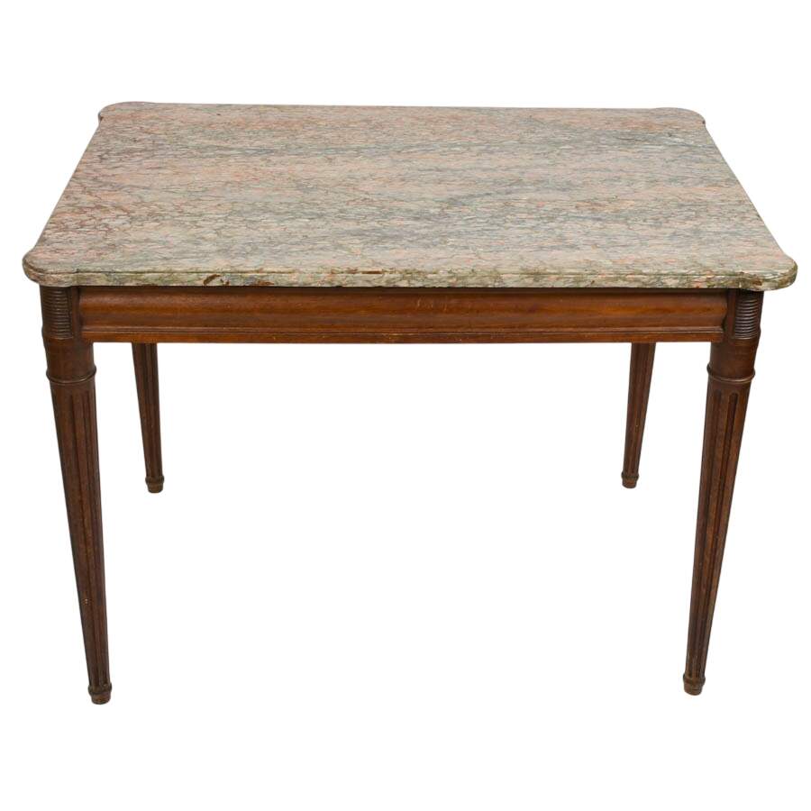 Vintage French Louis XVI-Style Marble Table-1