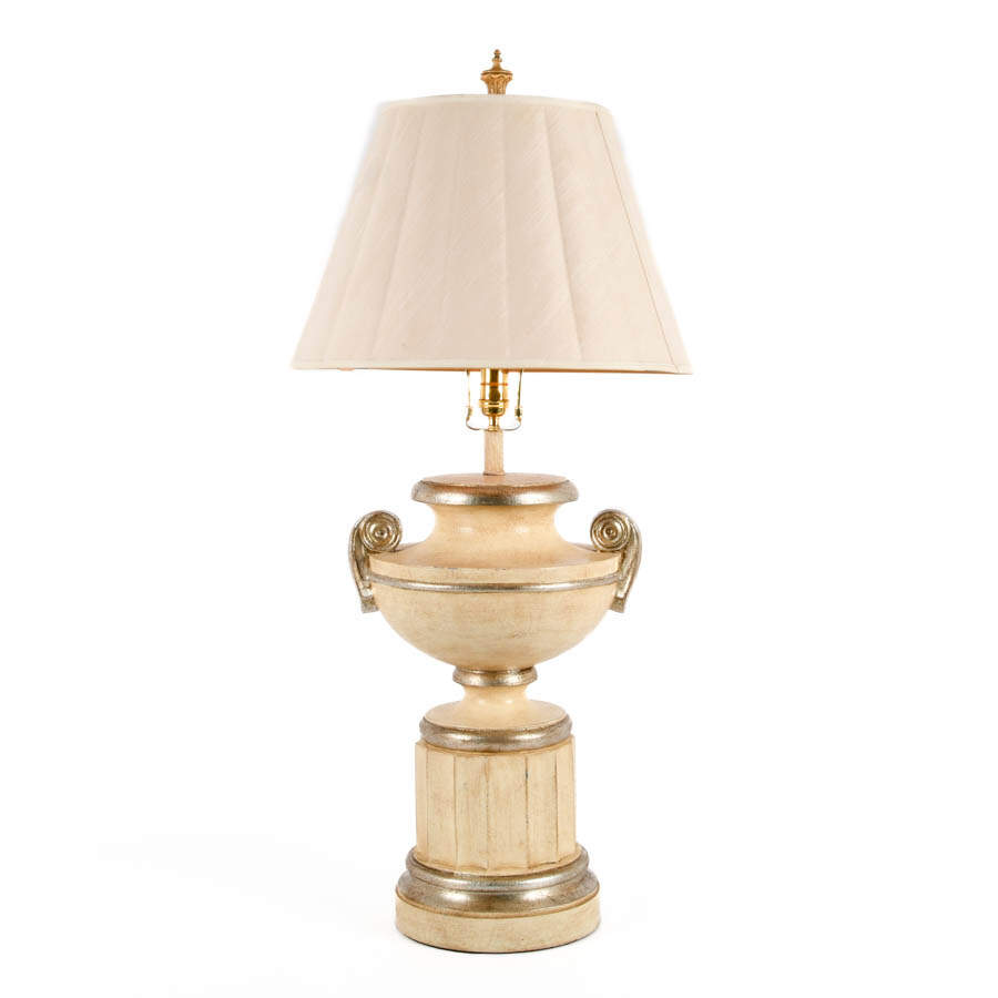 Hollywood Regency-Style Urn Column Table Lamp-1