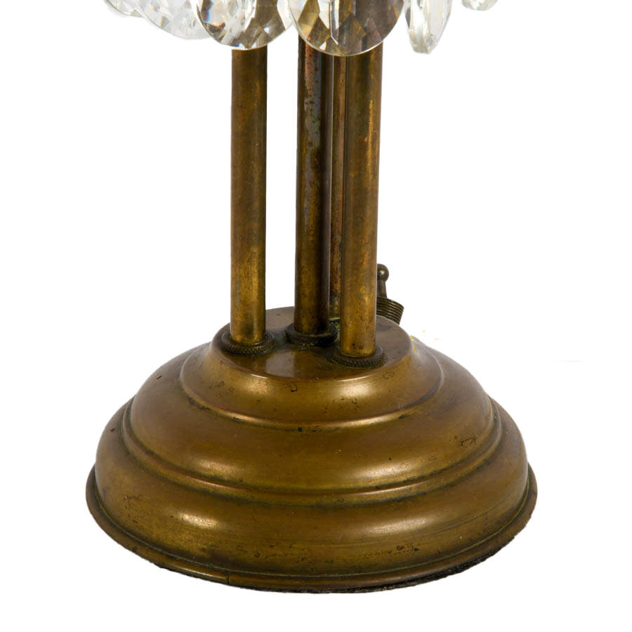 Brass and Crystal Hurricane Table Lamp-3