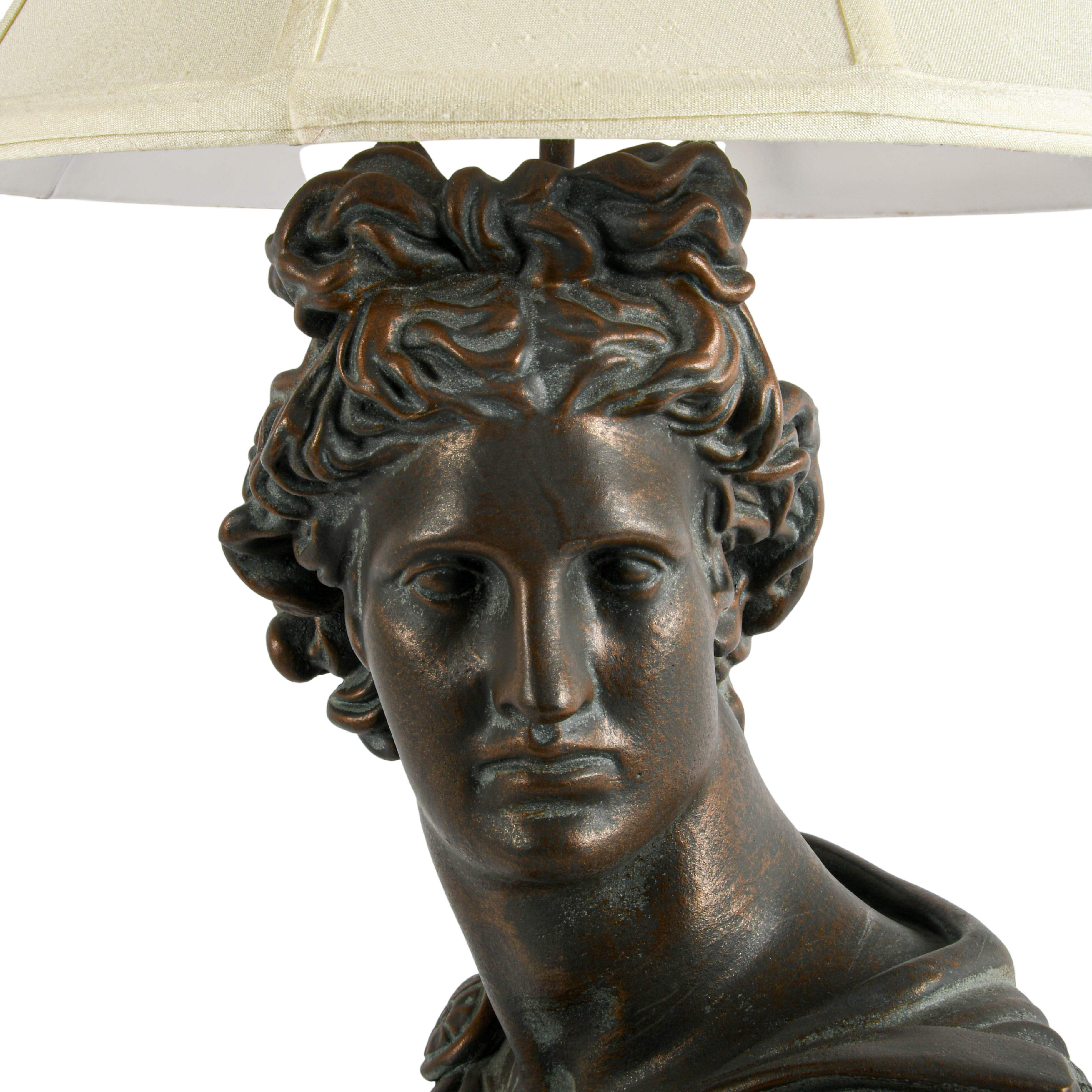 Large Plaster Apollo Bust Table Lamp-5