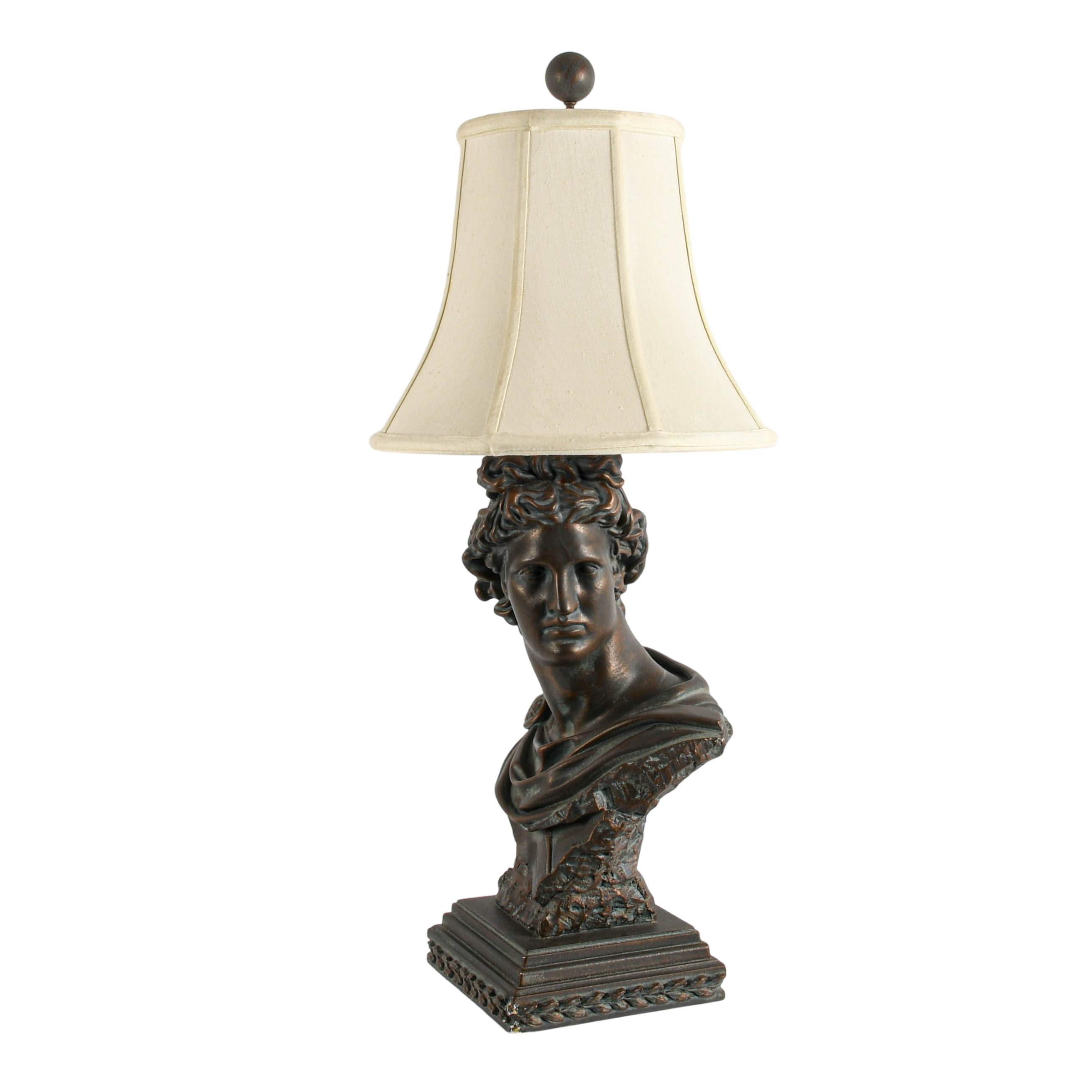 Large Plaster Apollo Bust Table Lamp-2