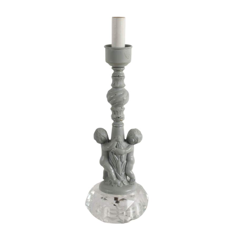 Grey Putti on Crystal Base Boudoir Lamp-8