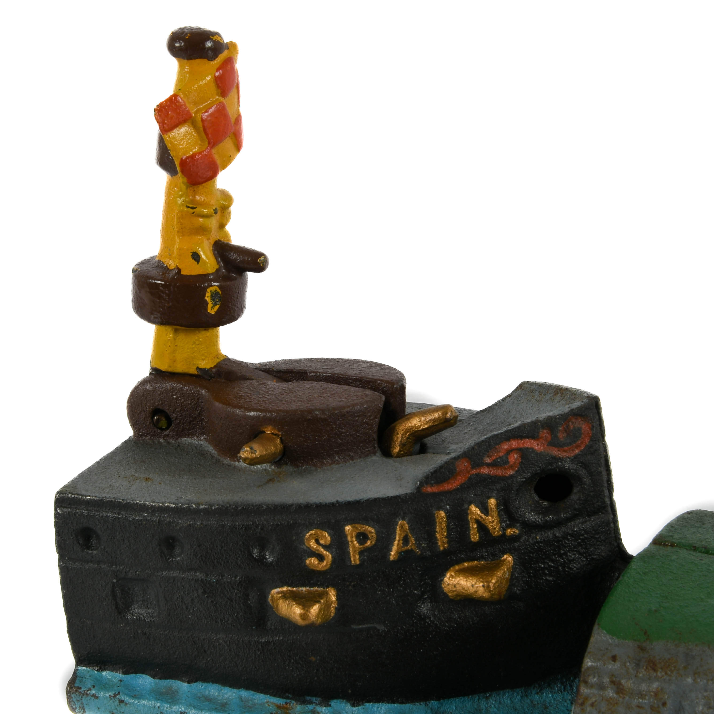 1950s Mechanical Book of Knowledge America Vs Spain Coin Bank-2