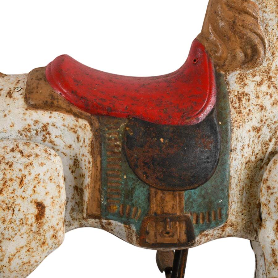 Vintage 1950s Mobo Bronco Pressed Steel Ride-On Toy Horse-8
