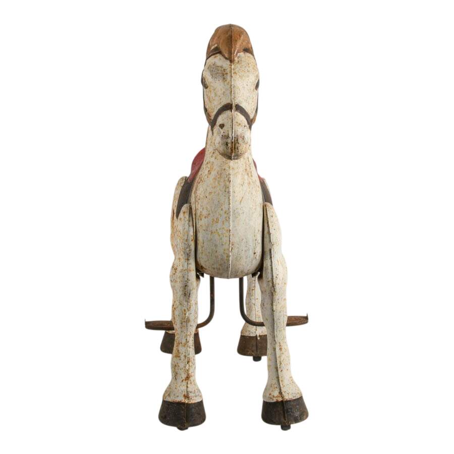 Vintage 1950s Mobo Bronco Pressed Steel Ride-On Toy Horse-3